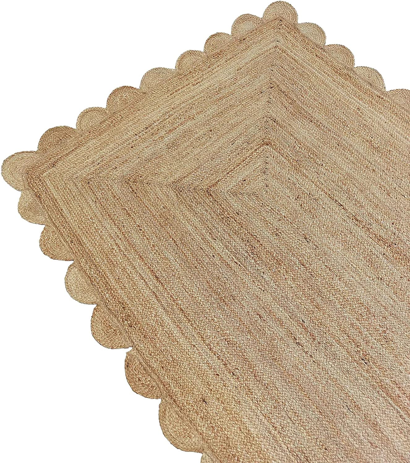 Weaving Village Scalloped Natural Jute Area Rug