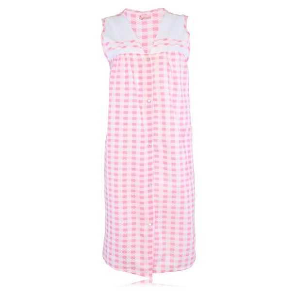 JEFFRICO Womens Snap Front Housecoat Lounger Duster House Dress