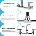 thumbnail image 4 of 8" Center Wall Mount Kitchen Faucet with 12" Swivel Spout, 2 Handle Commercial Restaurant Sink Faucet for Compartment Sink & Home Kitchen Sink, Chrome Finish, 4 of 13