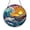 Acrylic 3.5 Inch, variant on Ocean Sunrise with Rolling Waves Stained Glass Style Suncatcher, Coastal Window Hanging Decorative Art