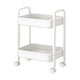 thumbnail image 2 of Carrito de dos niveles con ruedas Un carrito práctico con asas y ruedas giratorias con bloqueo Adecuado para almacenamiento en la cocina, la oficina y el dormitorio Estante de almacenamiento de plásti, 2 of 6