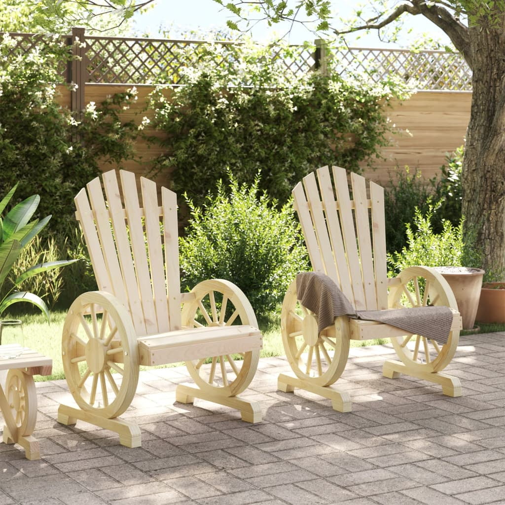vidaXL Patio Adirondack Chairs 2 pcs Solid Wood Fir