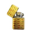 thumbnail image 1 of KuzmarK Gold Windproof Flip Top Lighter -  Many Fishing Lure Lures, 1 of 1