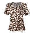thumbnail image 1 of Playera George para Mujer, Manga Corta Escote V, Print Crema Talla M, 1 of 4