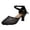 Black, variant on Elegant Women's Middle Heel Dance Shoes Featuring Lace Hollow Out Design And Sparkling Sequins For Latin Ballroom Performance With Flexible Sole