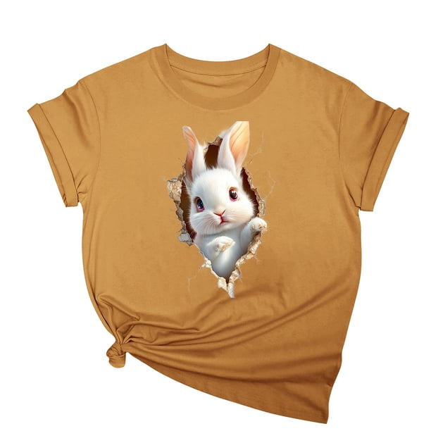 Tops de Cuello Alto para las Mujeres Amante Impreso Camiseta Cuello Redondo Manga Corta, Poliéster Spandex