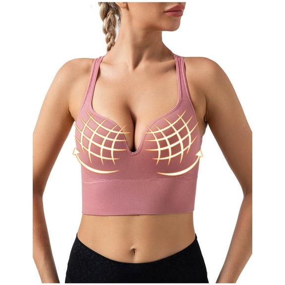 Meichang Sports Bras for Women High Impact Push Up T-shirt Bra Seamless Comfy Bralettes Stretch Yoga Training Bras