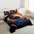 thumbnail image 3 of Homewish Universe Galaxy Bedding Comforter Set 2pcs for Boys Girls,Cosmos Planet Twin Comforter Sets Microfiber,Psychedelic Starry Sky Breathable Bedding Set,Luxury Bedroom Decor,Reversible, 3 of 8