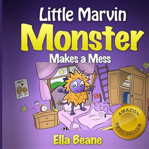 Pre-Owned Little Marvin Monster Makes a Mess : Rhyming Children's Book for Begginers