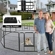 BestPet Dog Playpen Pet Dog Fence 40Height 16 Panels Metal Dog Pen