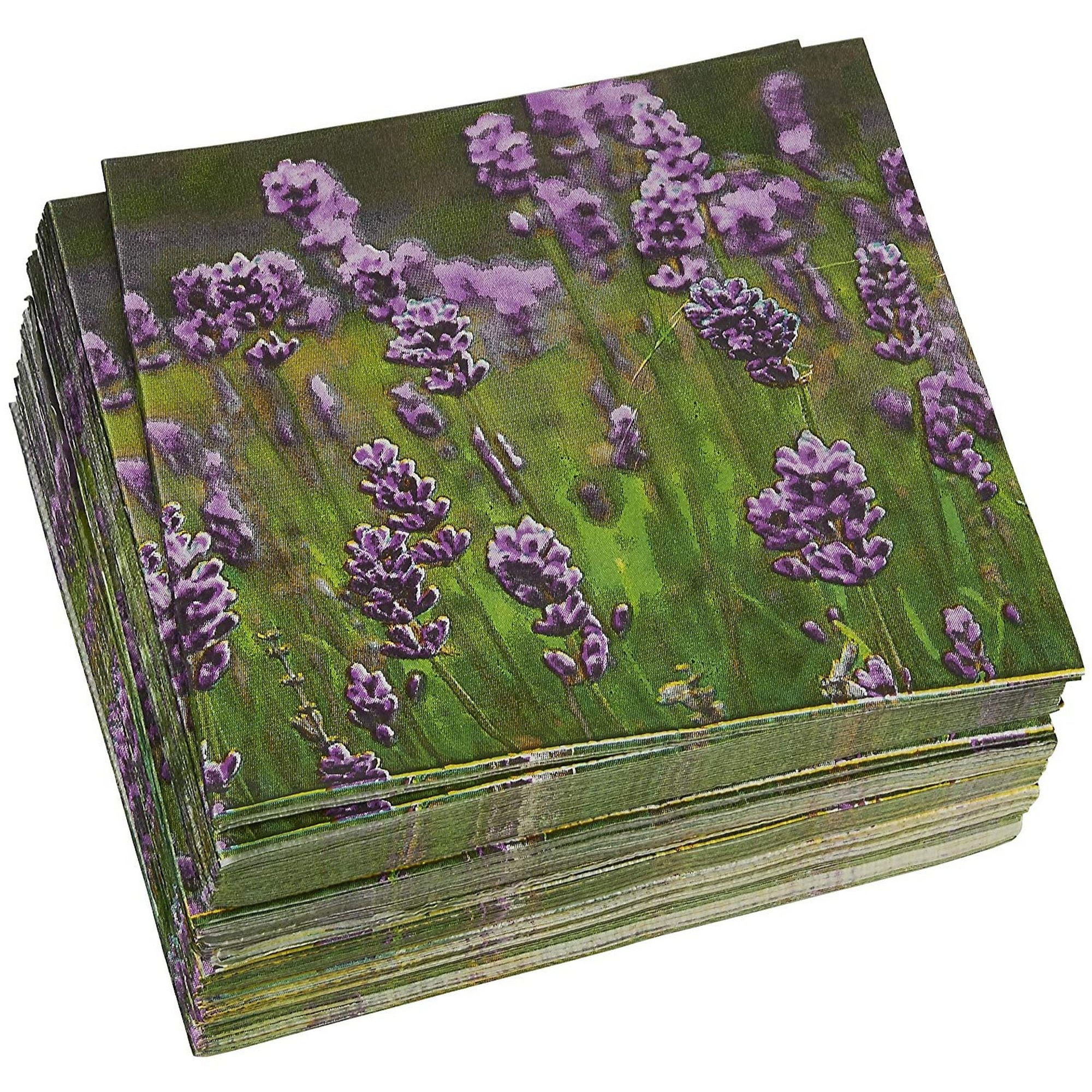 100 Pack Floral Paper Napkins Disposable Lunch Napkins With Purple Lavender Flower Decorative Design For Birthday Wedding Tea Party Supplies And Decorations 6 5 Inches Folded Walmart Com Walmart Com