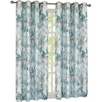 Collections Etc Tranquil Trees Grommet Top Insulated Room Darkening Thermal Black Out Window Curtain Panel, Mist, 50" X 63"