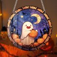 thumbnail image 3 of Halloween Stained Glass Suncatcher, Cute Ghost Pumpkin Window Hanging Decoration, Acrylic Window Hanging Fall Ornaments, for Kitchen Room Garden Office Halloween Decor Housewarming Gift Supplies, 3 of 5
