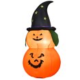 thumbnail image 4 of Gymax 5ft Inflatable Halloween Pumpkin Decoration w/ LED Light Witch Hat, 4 of 8