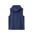 thumbnail image 6 of Men's Cotton Sleeveless Hoodie Tank Top, Breathable Casual Muscle Tank, Solid Color Crewneck Drawstring Closure, Soft Cotton Blend, Gym Workout Running Summer, | Zenithor,Navy S, 6 of 7
