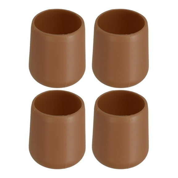 4 Pcs Silicone Fishing Rod Butt Cushion Protector Cap, Small, Brown