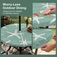 thumbnail image 5 of Round Outdoor Tablecloth with Umbrella Hole and Zipper, Sage Green Starfish Coastal Tablecloth with Elastic Waterproof, Summer Beach Nautical Sea Ocean Patio Table Covers for 36" - 44" Pool Tables, 5 of 9
