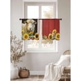 thumbnail image 3 of Sheep Sunflowers Sheer Curtains 2 Panels Set White Yellow Flower Bee Farms Animal Oil Painting Sheer Window Curtains Light Filtering Rod Pocket Voile Drapes for Bedroom Living Room 52"x54", 3 of 8