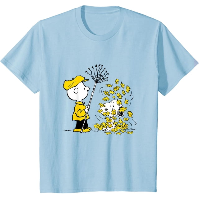 - Camiseta con hojas de otoño de Snoopy y Charlie Brown