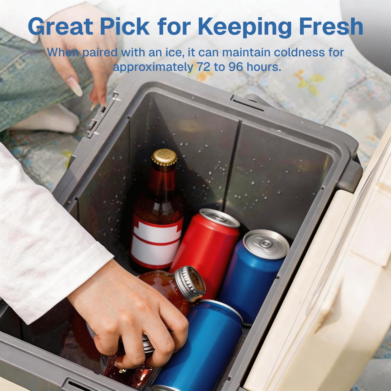 BN-LINK 30 Quart Cooler, Insulated Hard Ice Chest with Handle, Portable Hard Cooler for Camping,Travel,Picnic, Family Gatherings,White