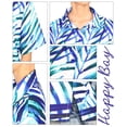 thumbnail image 4 of LA LEELA Button Down Shirt for Women Casual Summer Beach Party Blouse Shirt Hawaii Blouses Short Sleeve Vacation Dress Button up Hawaiian Shirts for Women S Cross Stripes, Blue, 4 of 4