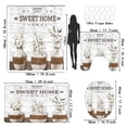 thumbnail image 2 of LVRLVR 1/4 "Sweet Home" Rustic Farmhouse Fabric Shower Curtain Rug Set - Flower Bath Mat Bathroom Decoration,Brown, 70.8" × 70.8", 2 of 9