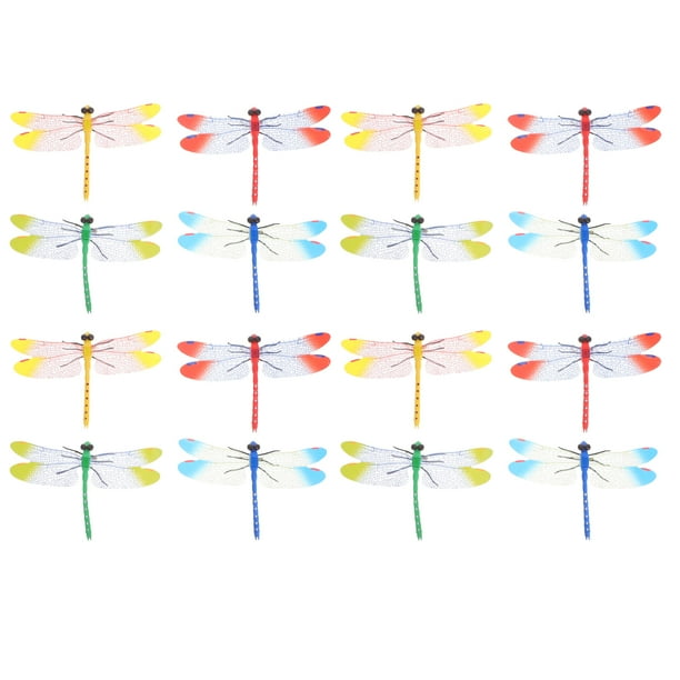 20 figuras artificiales de libélulas para decoración de jardín.