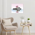 thumbnail image 3 of Zen Garden Canvas Wall Art Pink Rose Gray Spa Stones on the Water Relaxation Theraphy Wall Art Modern Spiritual Yoga Spa Wall Art for Bedroom Bathroom Home Decor Framed Ready to Hang,16 X 12 Inches, 3 of 5