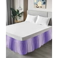 thumbnail image 4 of Ombre Bed Skirt Violet Purple Gradient Bed Skirts California King Size 16 Inch Drop, Wrap Around Dust Ruffle&nbsp;Bedskirt with Adjustable Elastic Belt for Queen Size Beds, 4 of 7