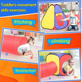 thumbnail image 3 of Play Tent and Tunnel ， 4 in 1 Play Tent Jungle Gym For Kids Play House Ball Pit 2 Tents & 2 Crawl Tunnels Indoor Outdoor Toy Tent Colorful Gift For Toddlers, 3 of 7