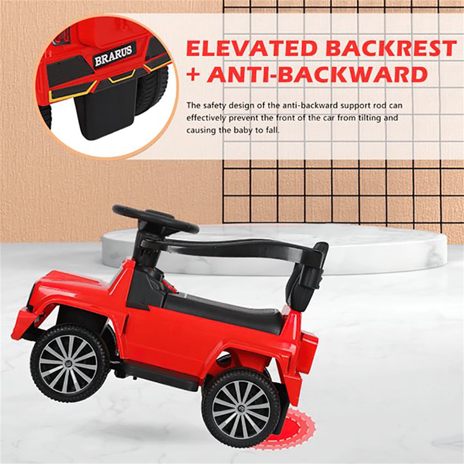 CIPACHO Licensed Mercedes Kids Ride On Push Car, Foot-to-Floor Walking Sliding Toy Car for Toddler with Working Horn, Music, Storage, Red CIPACHO Licensed Mercedes Kids Ride On Push Car, Foot-to-Floor Walking Sliding Toy Car for Toddler with Working Horn, Music, Storage, Red