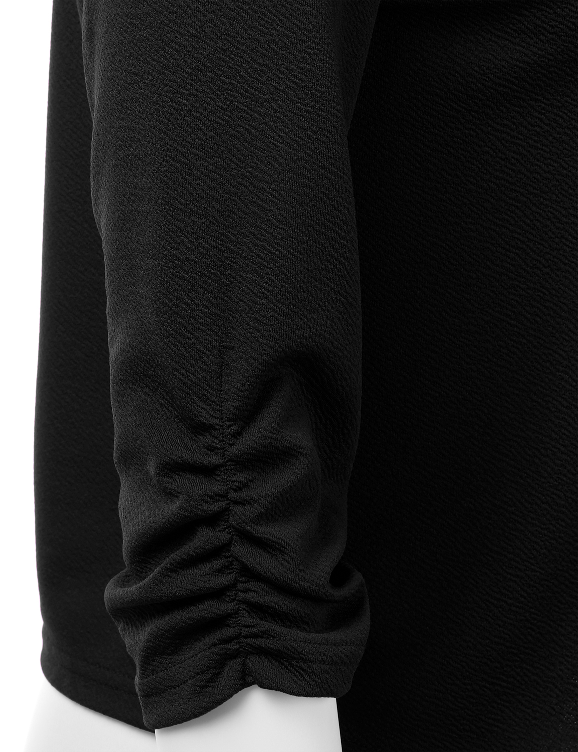 Doublju Women's Ruched 3/4 Sleeve Open Front Blazer Jacket with Plus ...