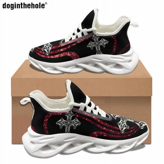 Zapatos planos de moda para mujer Doginthehole con diseño de cruz de Pascua, zapatos casuales, zapatillas de tendencia urbana, zapatillas antideslizantes para correr, talla grande