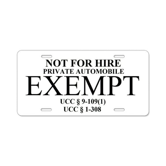 CafePress - Exempt - Aluminum License Plate, Front License Plate, Vanity Tag