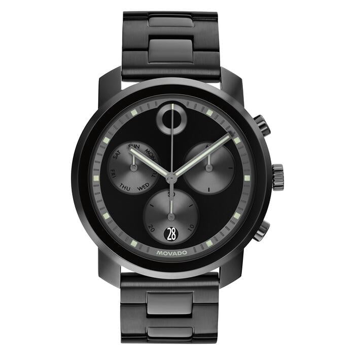 Movado Series 800 Quartz Chronograph Black Dial Mens Watch 2600096