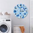 thumbnail image 7 of ZXCXRQFa Blue Dragonfly Flower Wood Wall Clock Silent Non-Ticking Kitchen Desk Clock Battery Operated Analog Decorative Round Clocks 10 in Garden Home Decor, 7 of 7