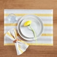 thumbnail image 6 of Solino Home Linen Napkins Set of 4 - 100% Pure Linen Sorrento Stripe Yellow and Grey Cloth Dinner Napkins 20 x 20 Inch - Handcrafted and Machine Washable, 6 of 6