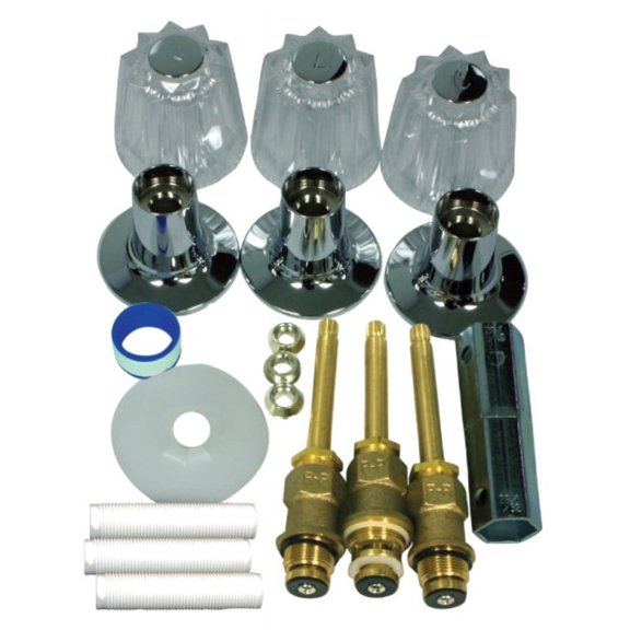 Pfister S10-220 3-Handle Windsor Acrylic Tub & Shower Repair Kit, Polished Chrome