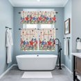 thumbnail image 3 of Independence Day Kitchen Curtains Sets for Windows 24 Inch Length, 4th of July Striped Stars Patriotic Burlap Rod Pocket Window Treatments Tier Curtains and Valances Set for Bedroom/Bathroom, 3 of 8