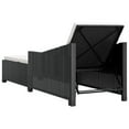 thumbnail image 2 of vidaXL Sun Lounger with Cream White Cushion Poly Rattan Black, 2 of 5
