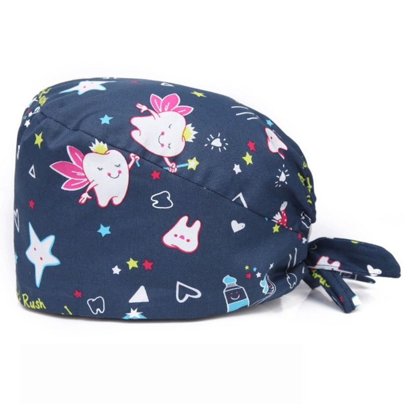 Lot de 3 bonnets de gommage imprimés - Bonnet de travail réglable avec bandeau absorbant la transpiration pour femme, Multicolore, taille unique