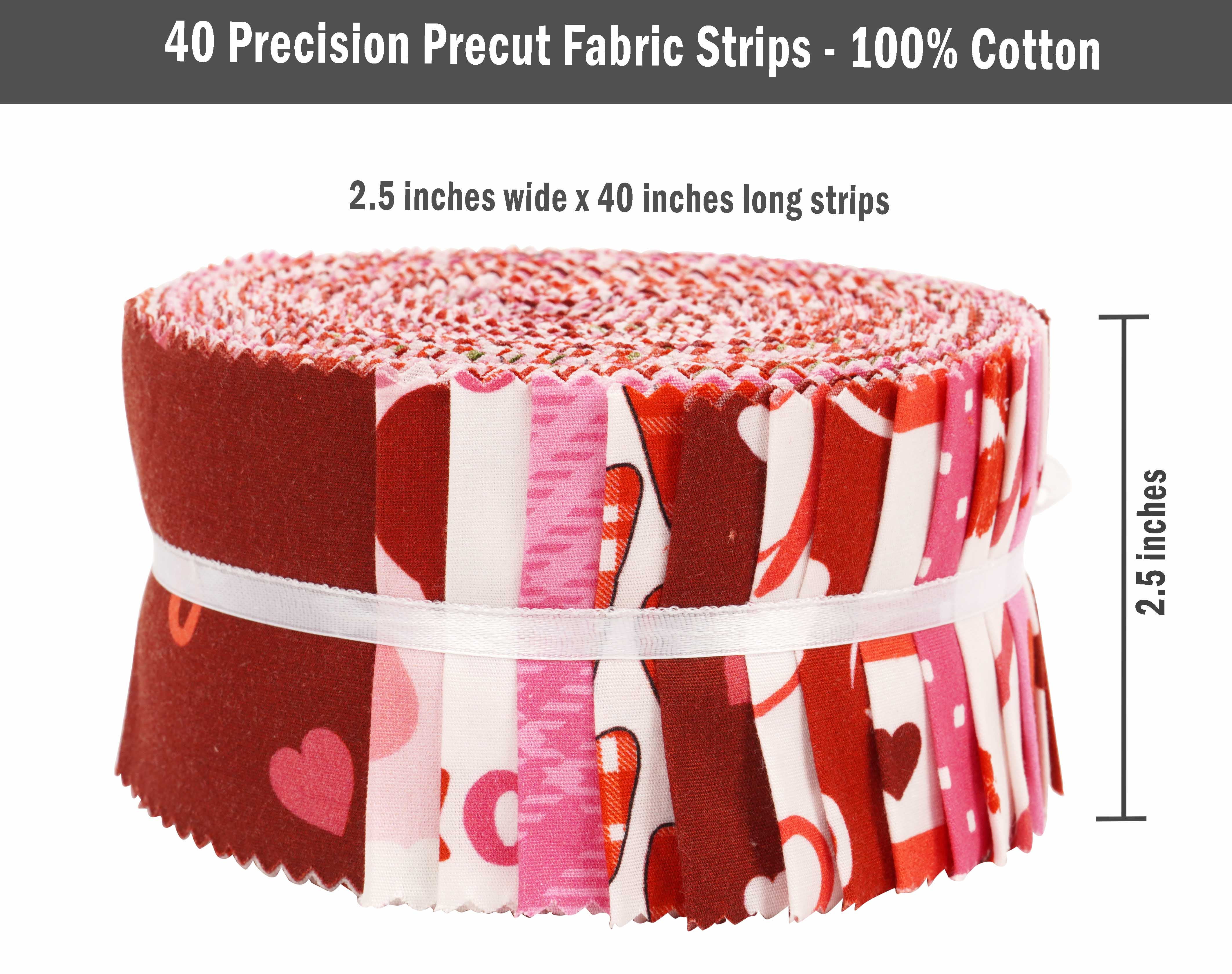  Soimoi 40Pcs Solid Pale Pink Precut Fabrics Strips