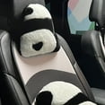 thumbnail image 6 of HOZVOMI Breathable Mesh Car Seat Cushion - Cute Design with Bearcat Headrest and Lumbar Support, Non-Slip for Summer, Universal Fit for Car, Office Chair, Home - Black, 49x43cm, 6 of 6