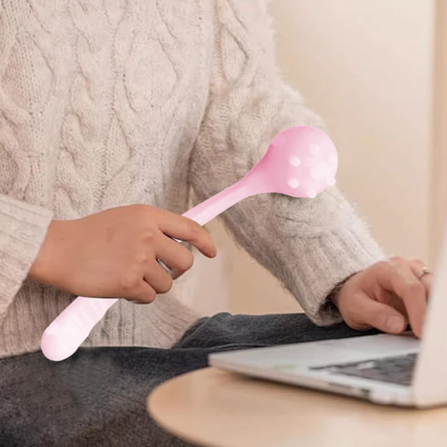 Martillo de Masaje Corporal | Material de Silicona | Masaje con Relieve | Mango Ergonómico | Uso Corporal Completo | 1 Unidad | 27 X 6 X 6 Cm | Rosa