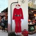 thumbnail image 5 of Christmas Elf Outfits Set Party Clothes Ladies Red Long Sleeve Jumpsuits RD1 L, 5 of 5