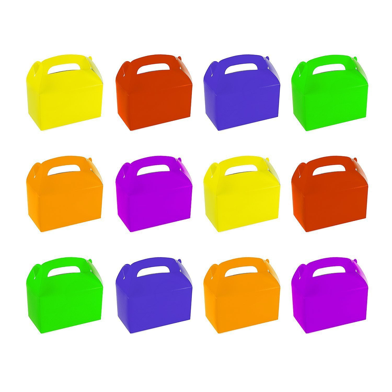 12 Assorted Bright Color Treat Boxes Birthday Party Favors Baby Shower Favor Box