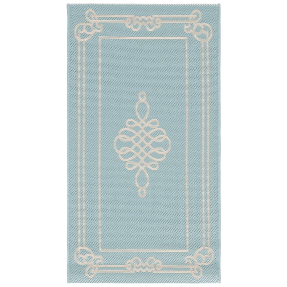 Safavieh Courtyard Andy Medallion Indoor/Outdoor Area Rug, Aqua/Cream, 2'7" x 5'