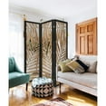 thumbnail image 2 of Sg-363 Tropical Leaf Design 3 Panel Papete Screen Room Divider - Brown, 2 of 4