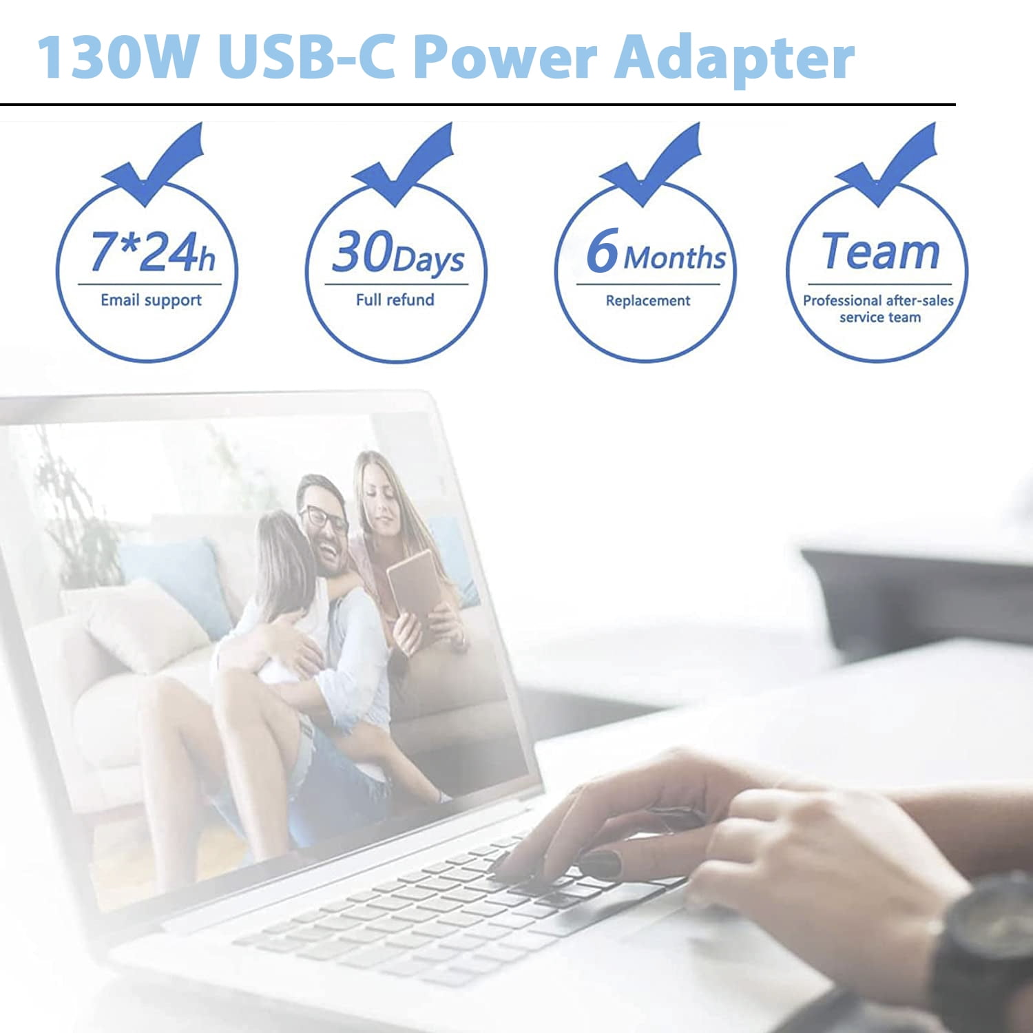 20V 6.5A 130W USB C Type C AC Adapter For Dell XPS 15 9500 9575 2-in-1, Precision 3560  5530 2-in-1 2760, Latitude 5280 5480 7380 Laptop Power Supply Cord