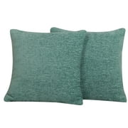 Mainstays Chenille Teal Square Pillow 18''x18'', 2 Pack